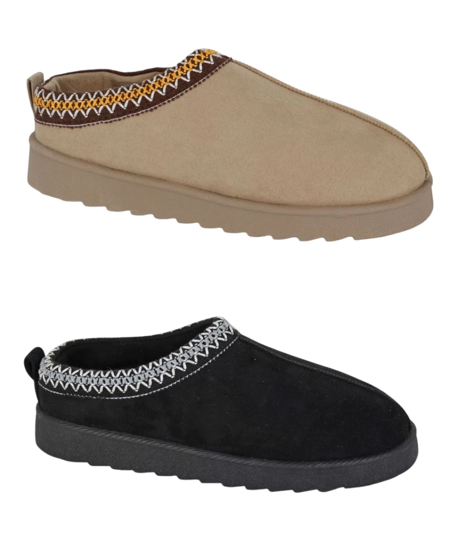 Cipriata Outdoor Slipper Ladies Womens Warm Slip On Mules Faux Leather Sandals
