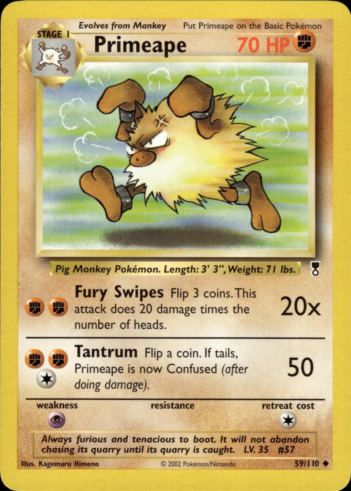 Pokemon Legendary Collection Uncommon Primeape 59/110 - Near Mint (NM)