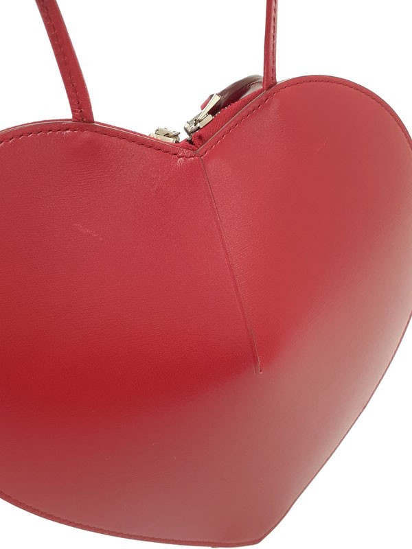 ALAIA Le Coeur Leather Red Shoulder Bag #2496 image 6