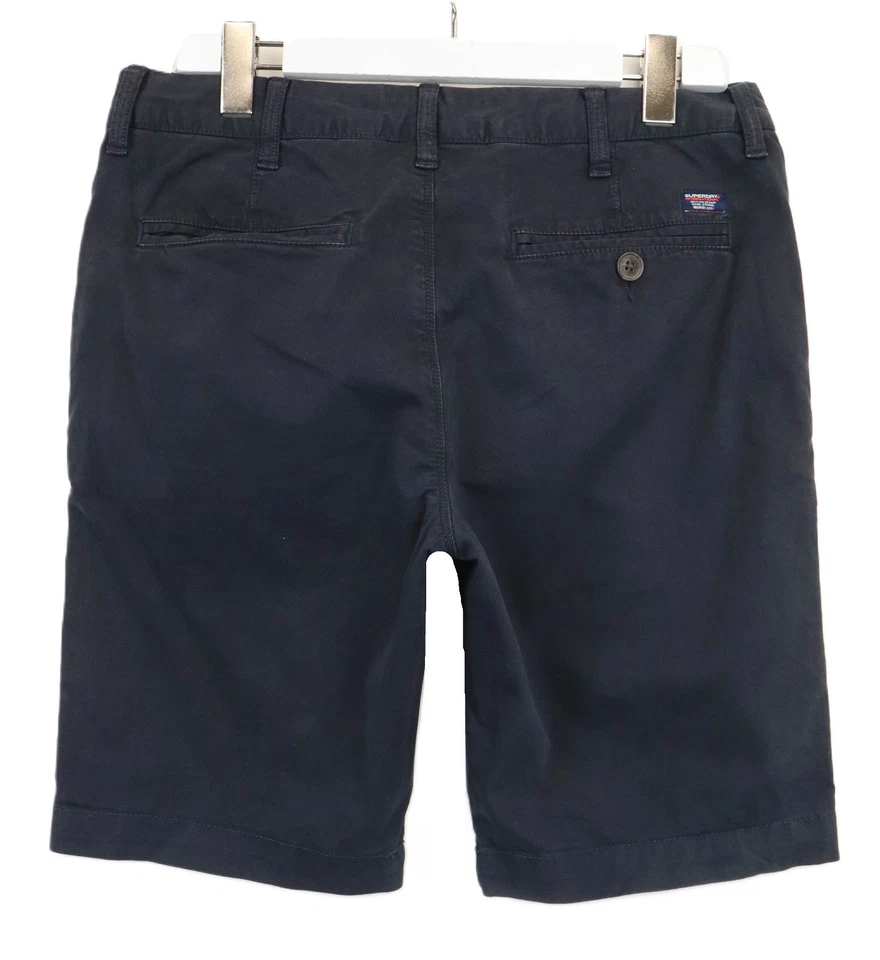 Superdry Shorts Homme W31 Bleu Chino Zip Extensible Regular Fit Poches - Photo 4/4