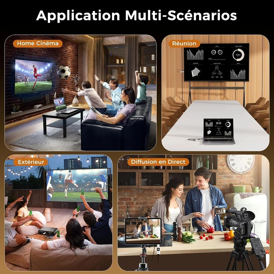 ICZI Kit Émetteur Récepteur HDMI Sans Fil 1080P 50m PC TV Projecteur 2.4G/5G - Photo 3/4