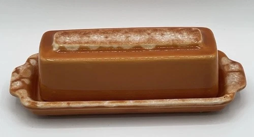 Vintage Hull Butter Dish  Orange Tangerine