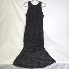 Scott McClintock Crushed Velvet Evening Gown 90s Vintage Goth Black 14 READ