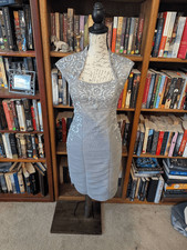 Vintage Sue Wong Nocturne Women’s Size 2 Gray Silver Mini Cocktail Dress