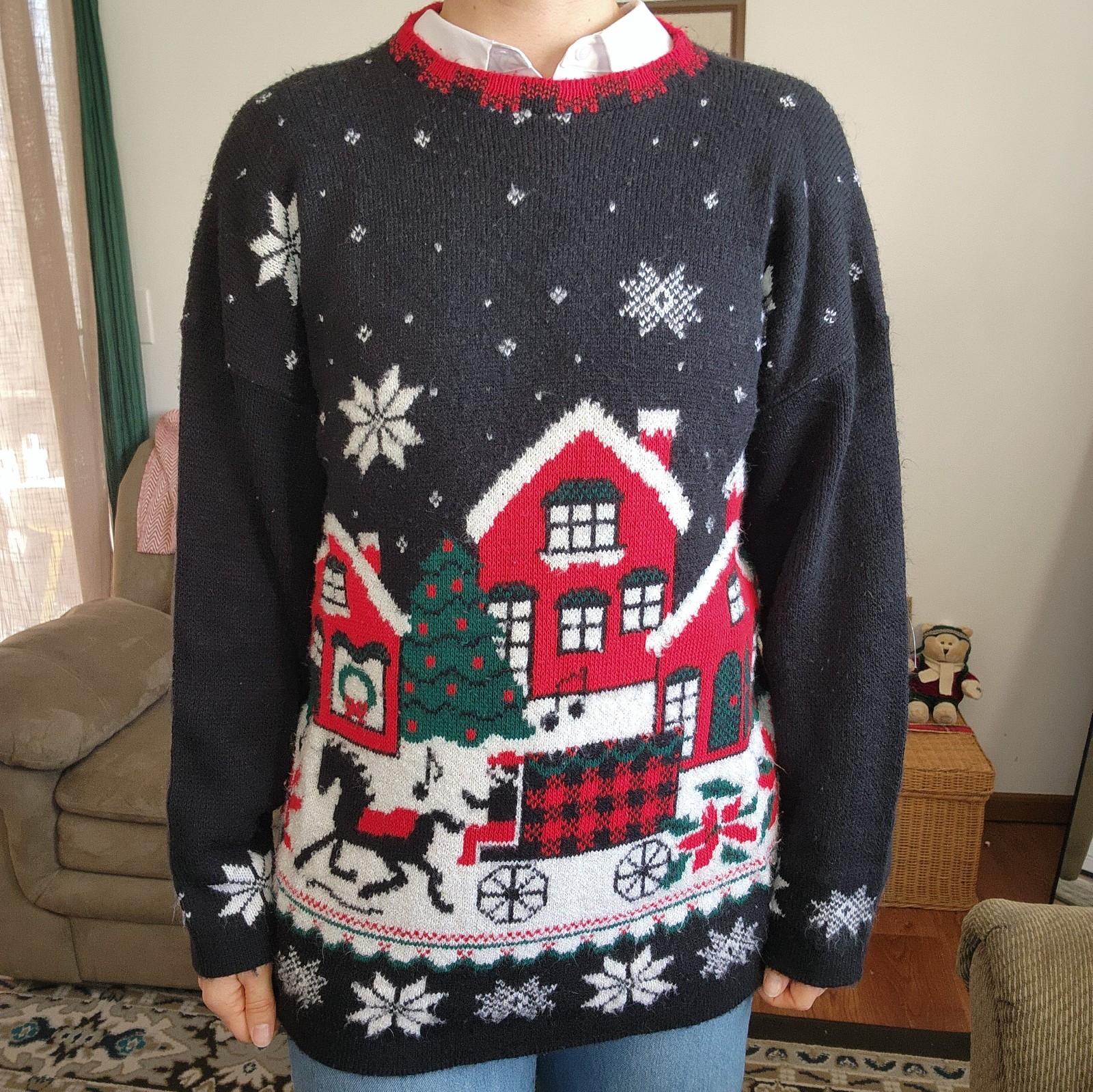 Vintage Classic Elements Winter Scene Oversized S… - image 1