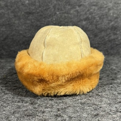 Lamb Skin Fur Vintage Hat Tan/brown, No Tags Vintage Eddie Bauer Tan Brown Sheepskin Leather Shearling  main image 2