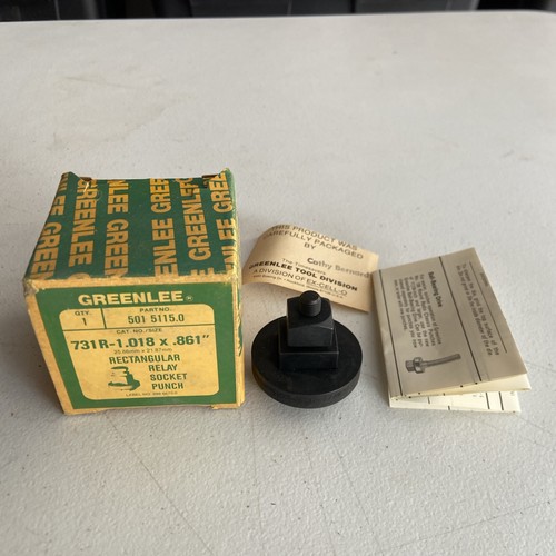 GREENLEE 731R RECTANGULAR RELAY SOCKET PUNCH 25.86mm x 21.87mm USA