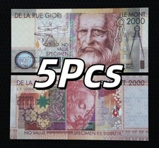 De La Rue GIORI, Test Advertising Note Specimen, Leonardo Da Vinci (Lot 5 PCS)