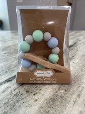 Mud Pie Natural Wood & Silicone Teether Teeth...
