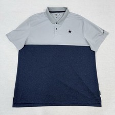 Nike Dri Fit Dallas Cowboys Golf Polo Shirt Men  s 2XL Blue Gray Colorblock