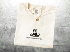 Funny Cat Meme Shirt, Rage Consumes Me, Oversize, Women, Mens, Cat