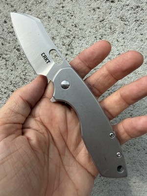 CRKT PILAR LARGE 5315 JESPER VOXNAES FOLDING KNIFE SATIN FRAME LOCK, VERY GOOD