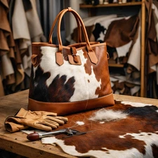 Handmade Cowhide Hair on Western tote Handbag For Women Leather Shoulder Bag