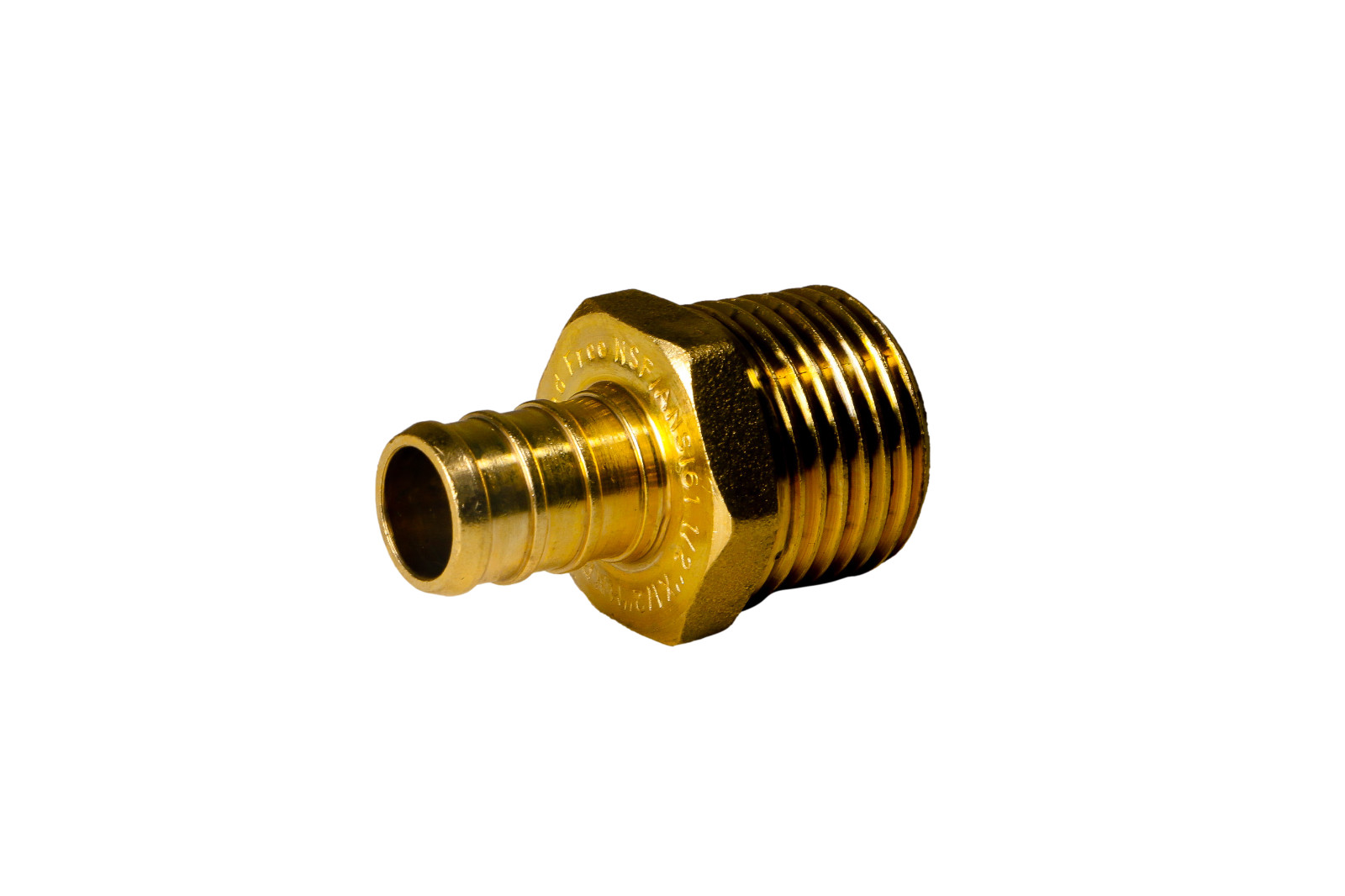 100 Pack XFITTING 1/2" Pex-B Male Adapter, Lead Free Brass, Pex Barb Crimp, MNPT