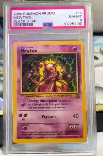 Pokémon TCG Mewtwo #14 Black Star Promo 2000 PSA 8 Mint