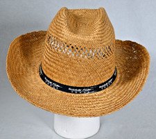 Straw Western Cowboy Hat w/ Wichita Falls Texas Hat Band