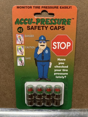 #ad QTY 4 NEW Accu Pressure Safety Tire Caps 45 psi $19.94