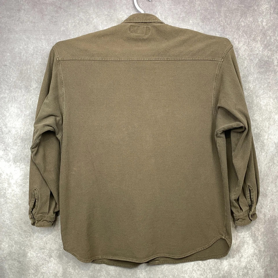Vintage Union Bay Button Front Shirt Mens Large Brown Heavyweight Cotton Pockets - Image 2 of 4
