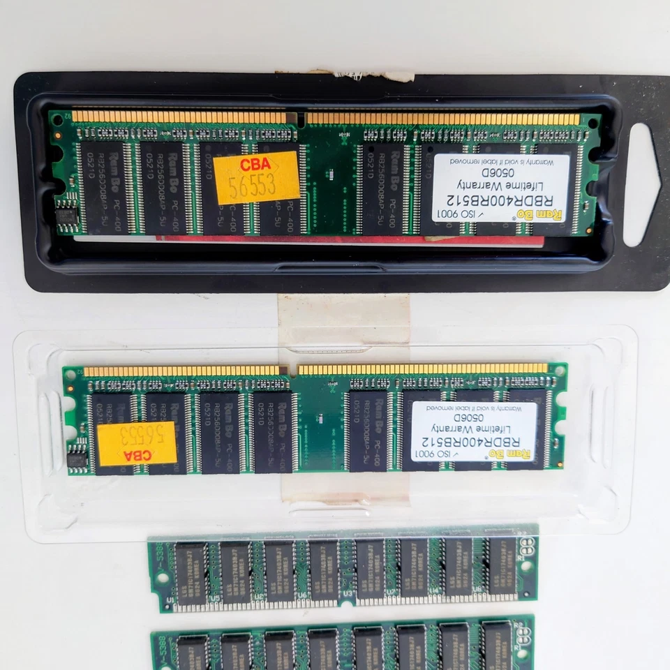 Vintage RAM Lot – 72-Pin SIMM, SDRAM PC66/100, DDR400 1 GB – Tested Working - Image 3 of 4