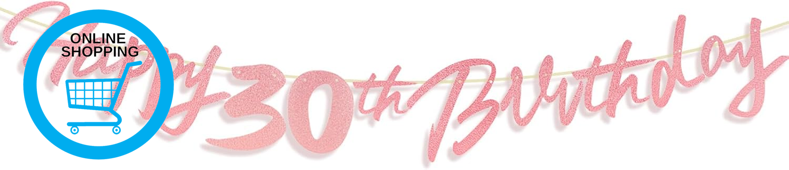 Rose Gold 30Th Birthday Decorations Banner for Girls Women, Happy 30Th Birthday