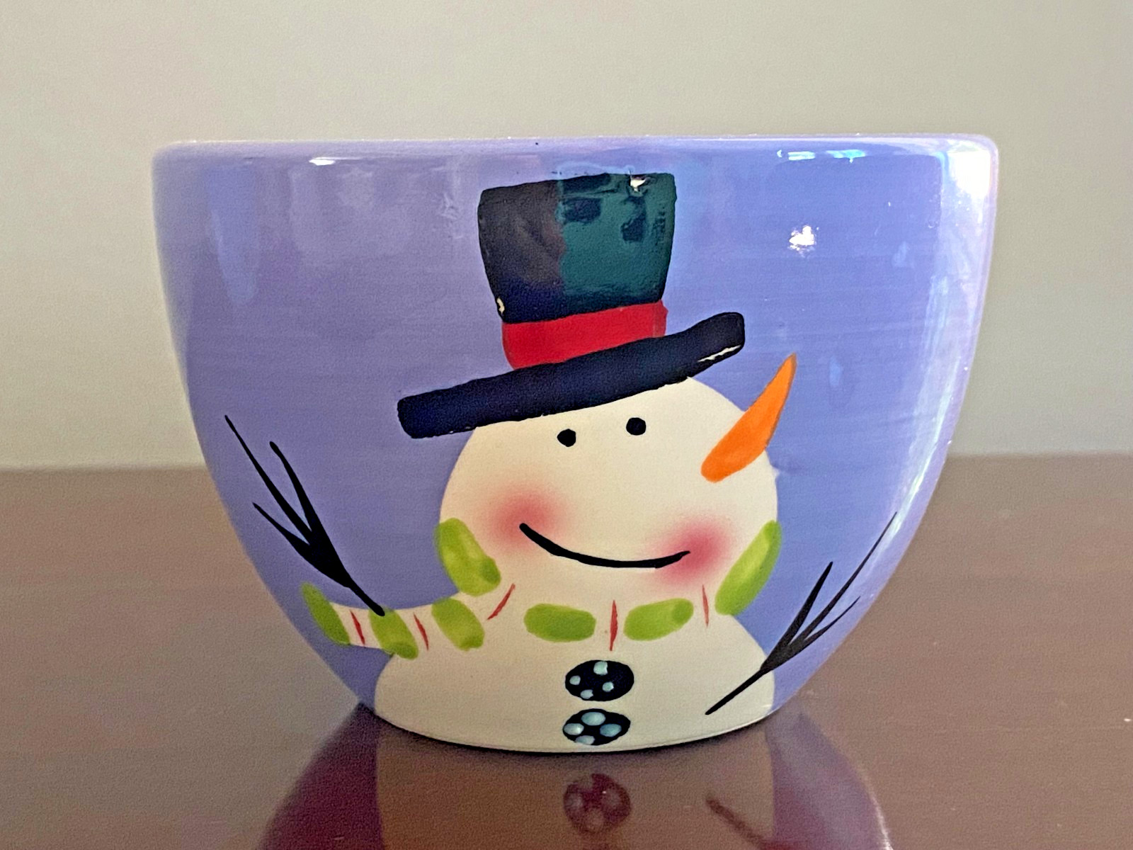 Christmas Stoneware Deep Nesting Serving Bowls  3 Winter Snowman -Sm / Med / Lg