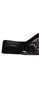 AP4 NWT Agent Provocateur SOIR&Eacute;E Jayce Black Silver Lace Garter Suspender Belt L