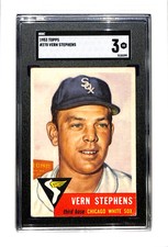 1953 Topps #270 Vern Stephens - Chicago White Sox SGC 3 SN 3135399
