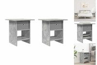 Nachttisch 2Er Set Nachtschrank Beton Grau 41X40X45 Cm Holzwerkstoff