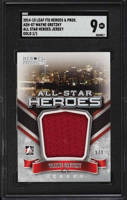 2014 Leaf In The Game Heroes & Pros. Wayne Gretzky PATCH 1/1 #ASH-07 SGC 9 MINT