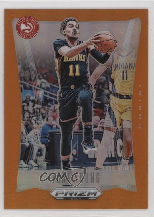 2023-24 Panini Prizm Deca Orange Prizm 24/49 Trae Young #109 0xh3