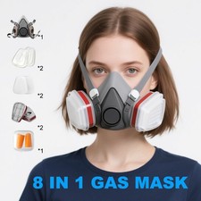 8 in 1 Half Face Gas Mask Facepiece For Spraying Painting 6200 Respirator Safety