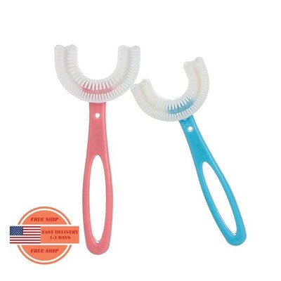 Cepillo de dientes infantil en forma de U (2 unidades) suave, manual, para niños