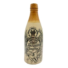 Antique Christian Moerlein Old Jug-Lager Krug-Bier Stoneware Beer Bottle 8.5"