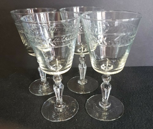 LIBBEY ROCK SHARPE JEFFERSON Water Goblets 7" Tall SET OF 4 Star Base EUC - Picture 12 of 12