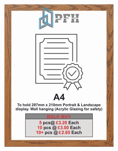 Certificate Frames Photo Frame Picture Frames Wood Acrylic Glass Many Colours - Picture 7 of 9