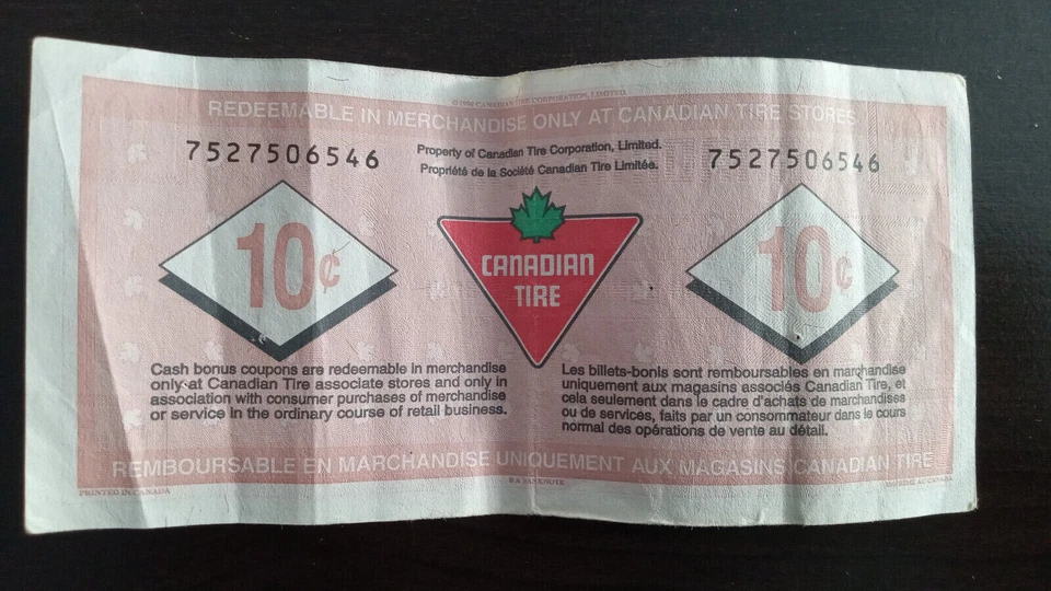 1922-1997 Canadian Tire Money 10c, 75th Anniversary Special Edition (Very rare) - Image 2 of 2
