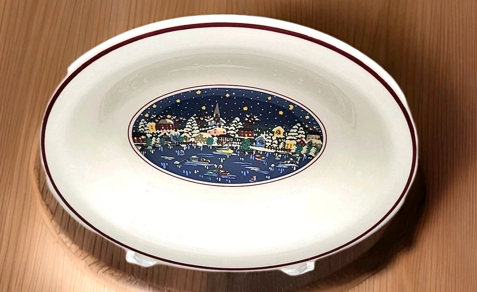 Tazón para servir Oneida USA Chinaware Holiday Harbor de Carol Eldridge 1989 Foto 3 de 4