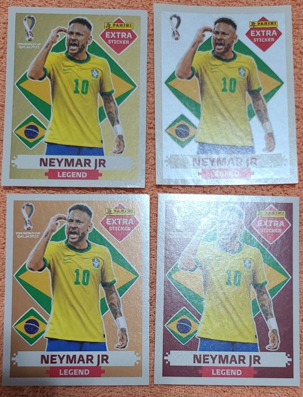 Panini Neymar Jr. Gold Xtra World Cup Qatar 2022 New Excellent Conditions