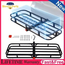 For Nissan Car Trailer 2" Hitch Mount Cargo Basket Luggage Rack 500lb Carrier