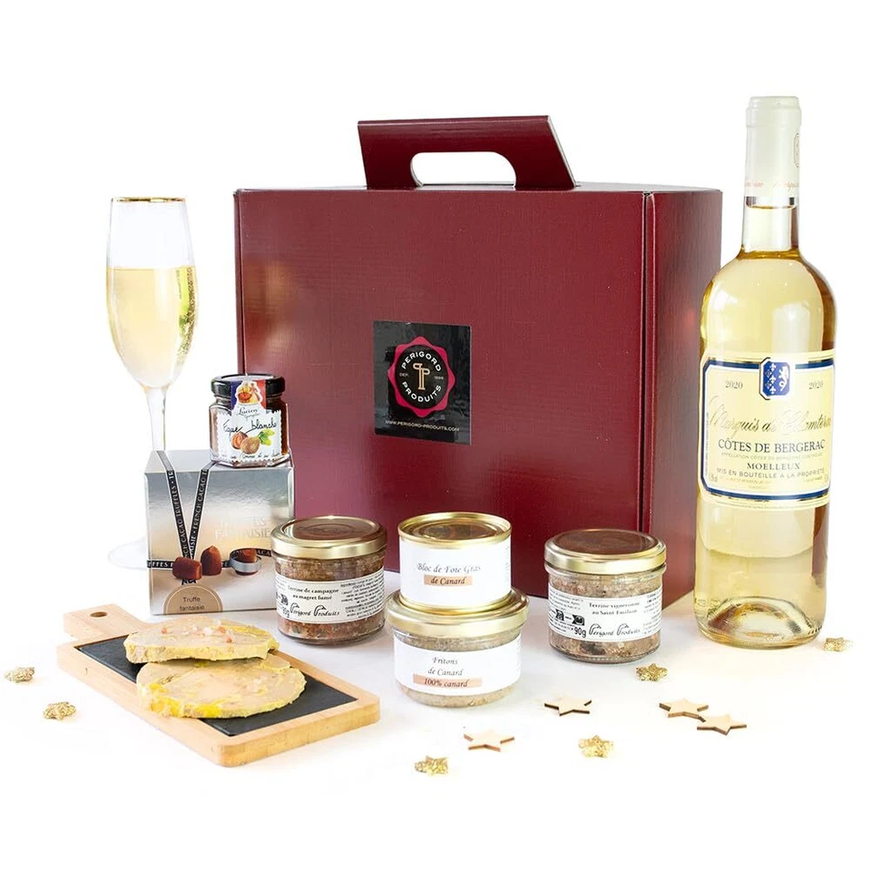 PERIGORD PRODUITS TRADITION FAMILIALE Coffret Panier Garni Gourmand Produits Tradition Familiale chocolat 8 Pcs Fêtes