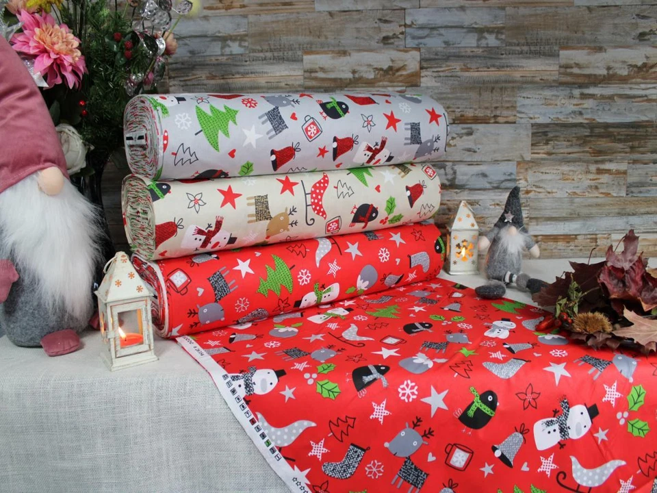 240cm Weihnachtsstoffe Popeline Baumwolle Stoff Baumwollstoff Meterware ÖKO-TEX - Bild 4 von 4