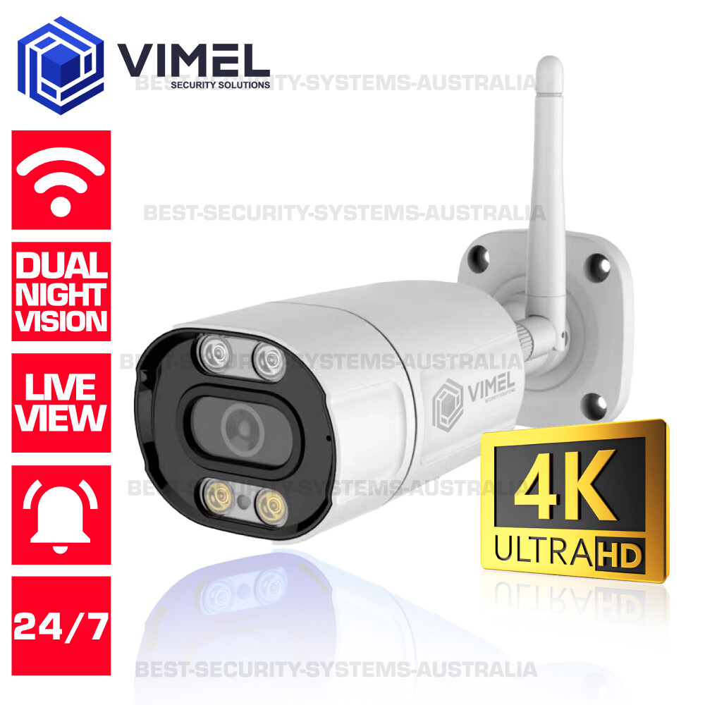 24/7 Powered WIFI Bullet Security Camera ULTRA HD 4K LIVE Alert