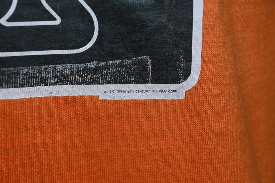 vintage 70s STAR WARS A NEW HOPE EPISODE IV ORANGE IRON ON LUKE t-shirt SMALL S - Image 3 of 4