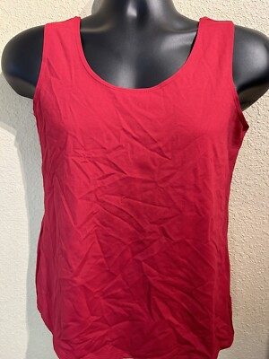 Chico's Size 1 M 8/10 Microfiber Basic Knit Tank Top Scoop Neck