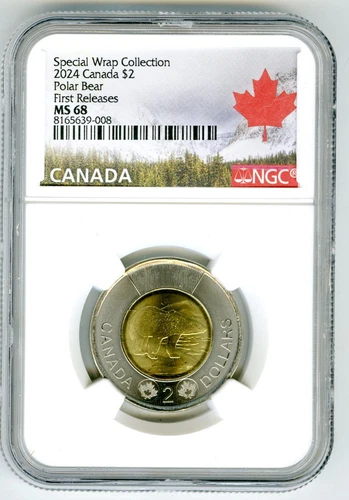 2024 $2 CANADA NGC MS68 SPECIAL WRAP COLLECTION POLAR BEAR TOONIE FIRST RELEASES
