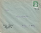 DETTINGEN-TECK, Briefumschlag 1928, Gebrüder Schunter Mechanische Weberei