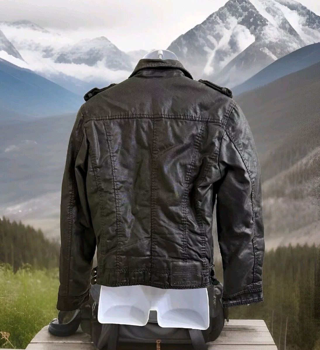 Absolut Joy Einstein Brainjeanswear Biker Jacket VTG Multipocket