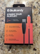 Skullcandy Line Round Charging Cable, USB-A to ightning - True Black/Orange