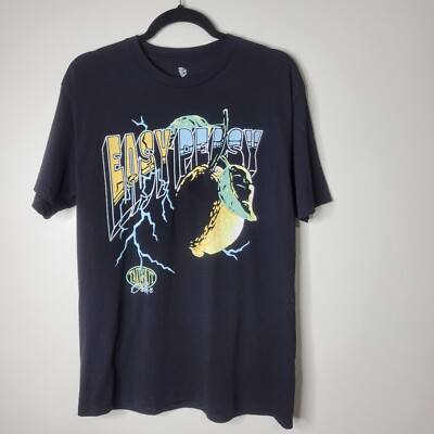 Takeout Order L Black 'Easy Peasy' Short Sleeve Lemon Print Tshirt