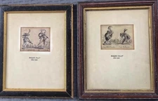 Two Framed JACQUES CALLOT engravings, Neopolitan dancers, Valued 1920 series